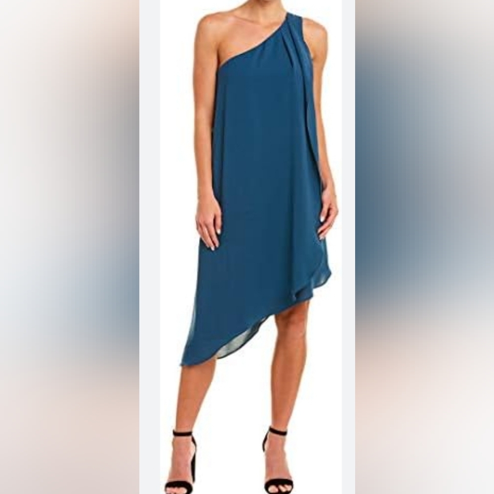 Adrianna Papell Blue Asymmetrical High-Low Dress
